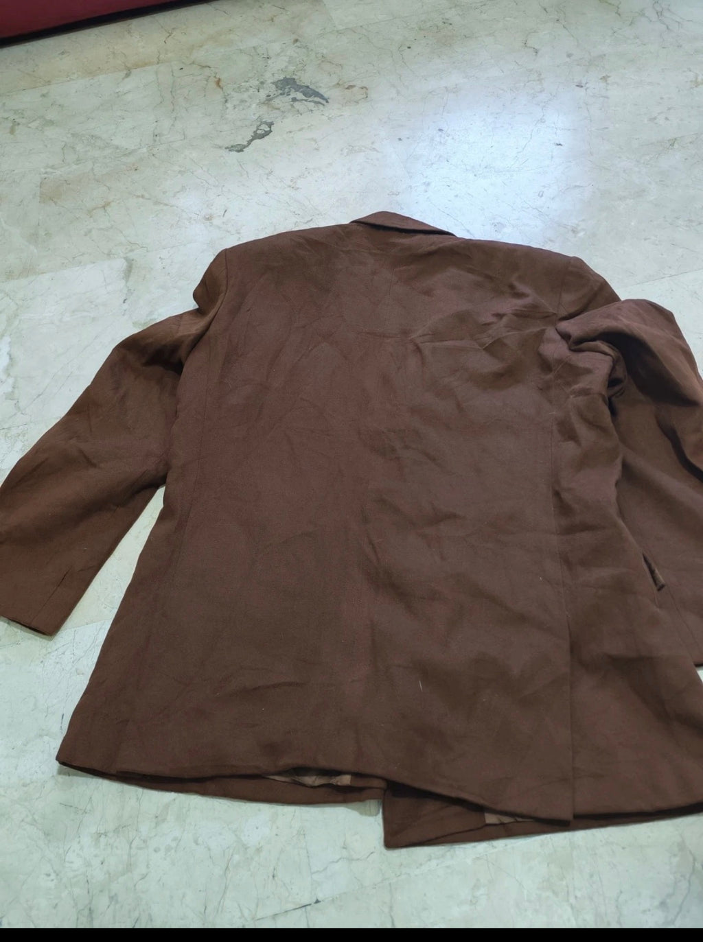 Vintage cashmere wool blend double breasted brown gangster jacket blazer 42R