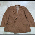 Vintage cashmere wool double breasted classic gangster brown jacket blazer 44R