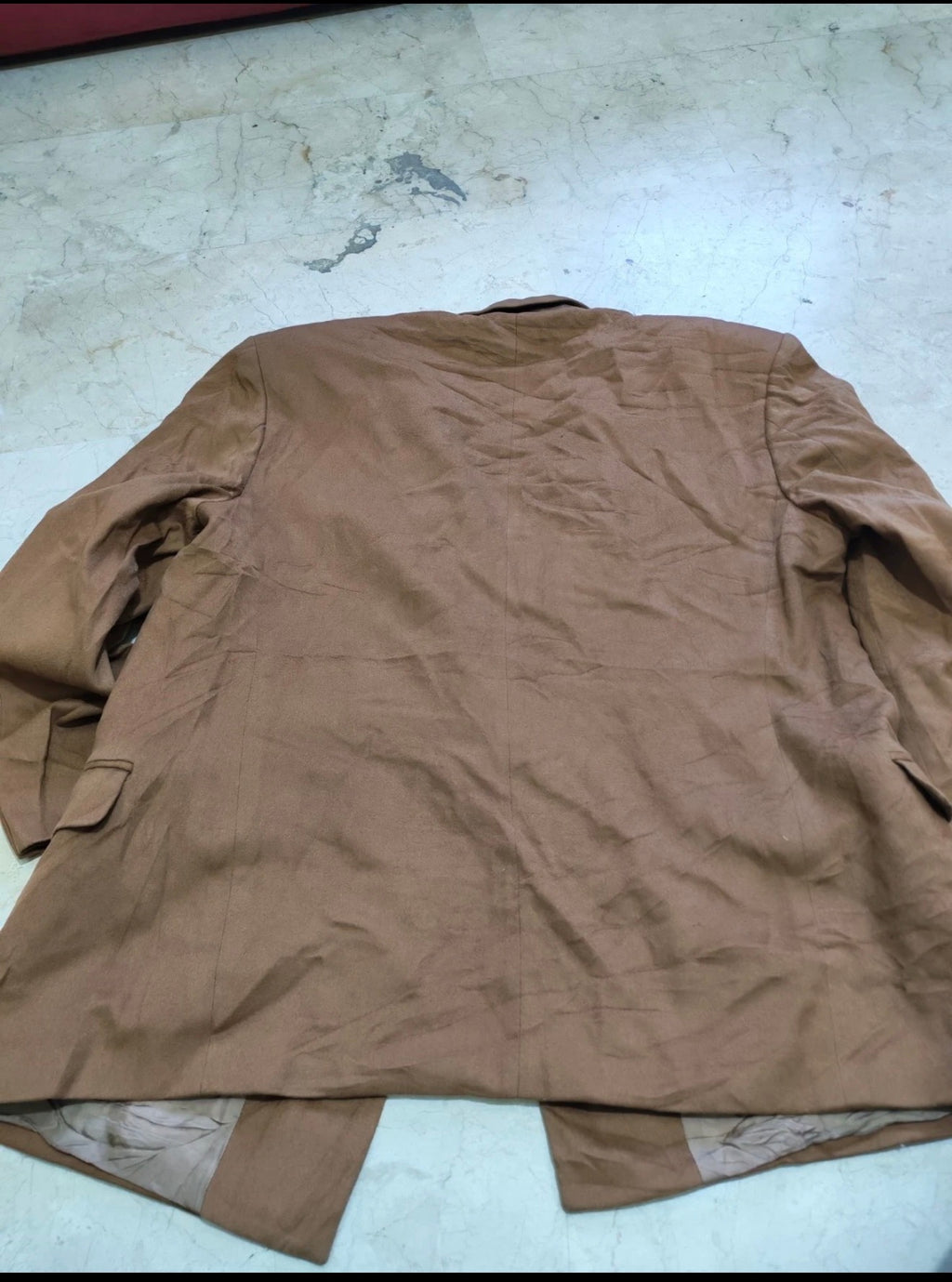 Vintage cashmere wool double breasted classic gangster brown jacket blazer 44R