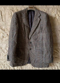 Vintage pure wool tweed glen check gray classic hunting jacket blazer 42R 42L
