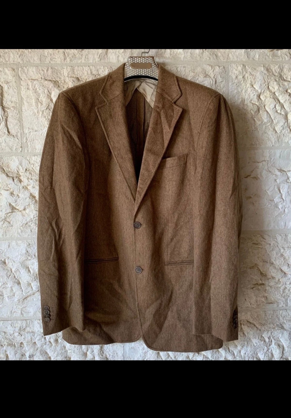 Vintage René Lezard superfine wool cashmere blend brown suit jacket blazer 40L