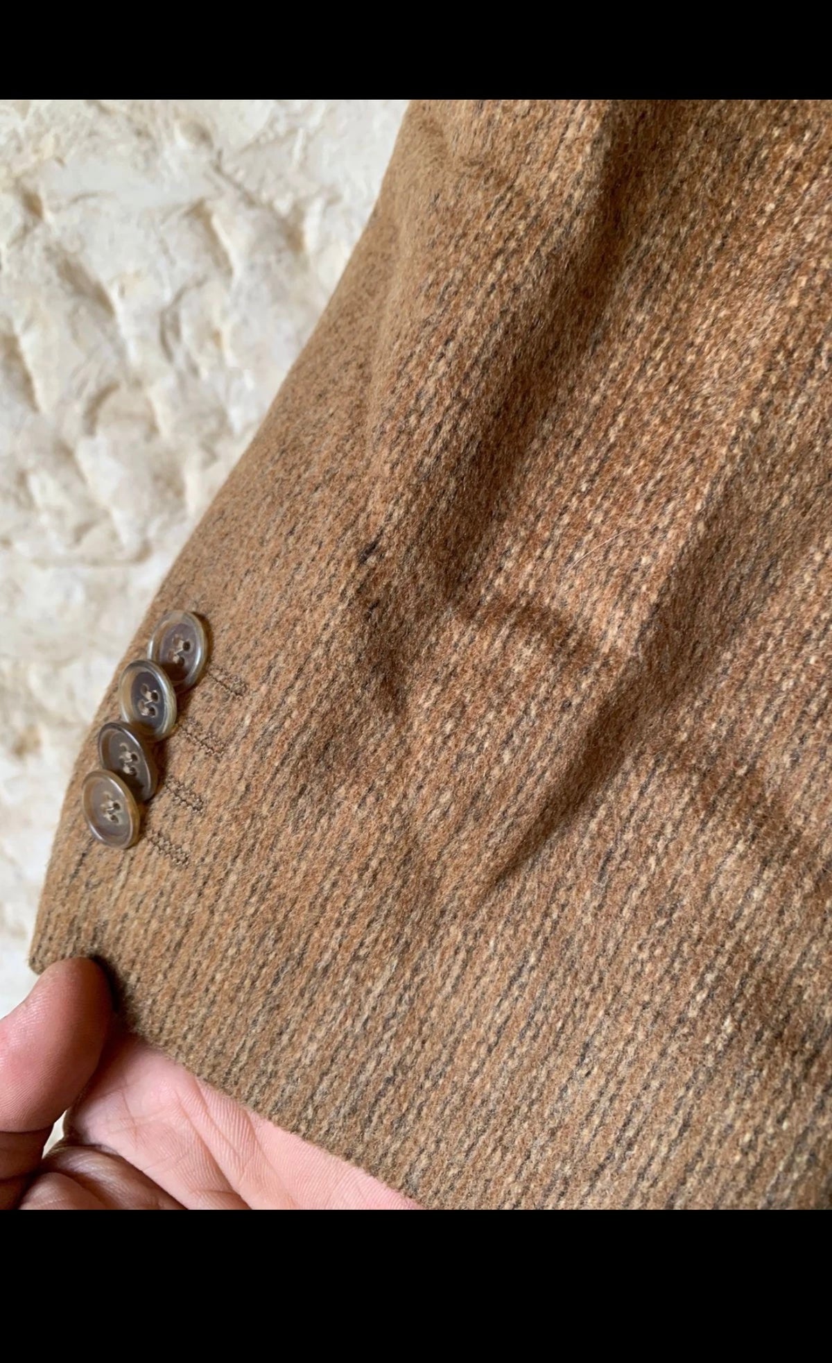 Vintage René Lezard superfine wool cashmere blend brown suit jacket blazer 40L