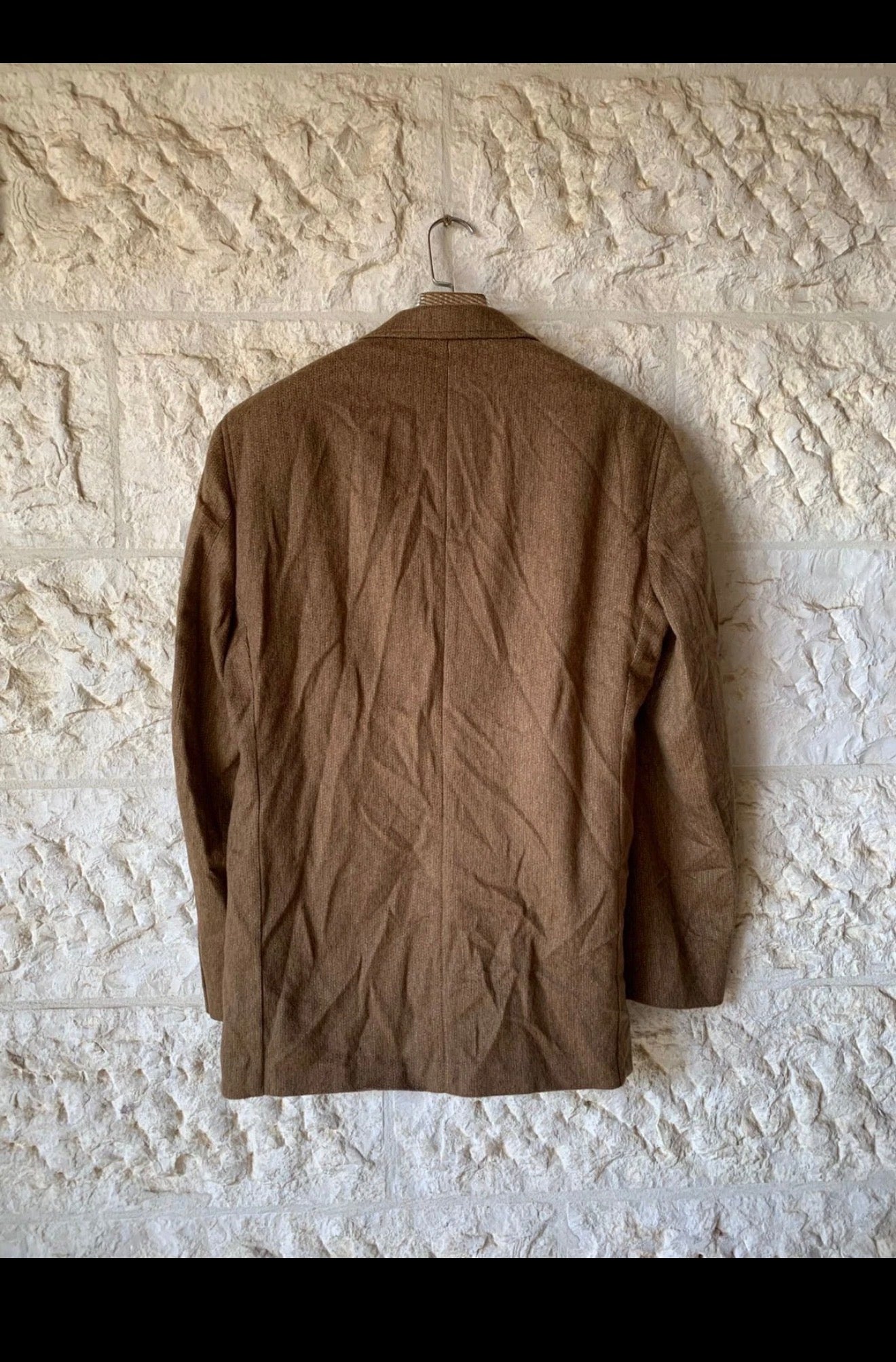 Vintage René Lezard superfine wool cashmere blend brown suit jacket blazer 40L