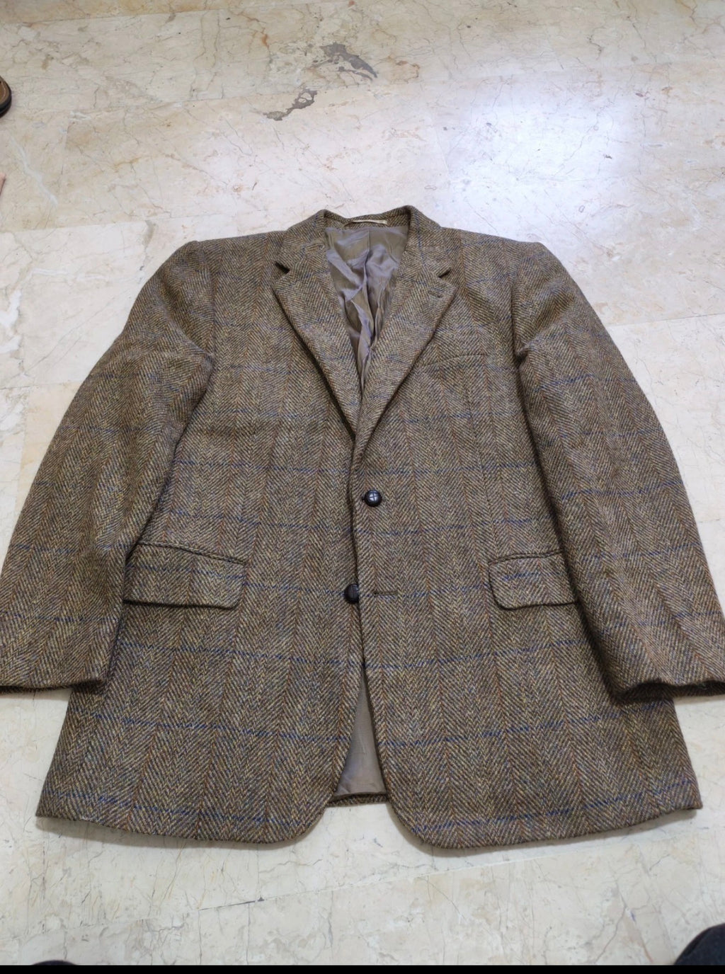 Vintage Harris Tweed handwoven pure wool Windowpane jacket blazer 42R