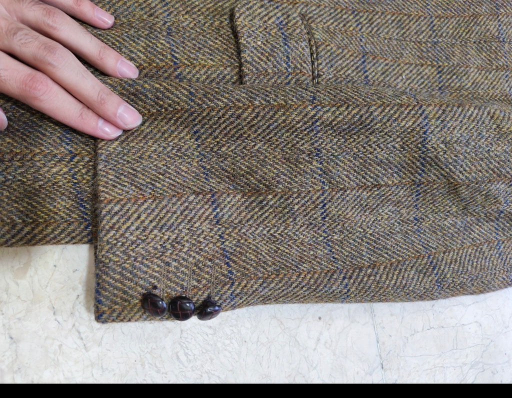 Vintage Harris Tweed handwoven pure wool Windowpane jacket blazer 42R