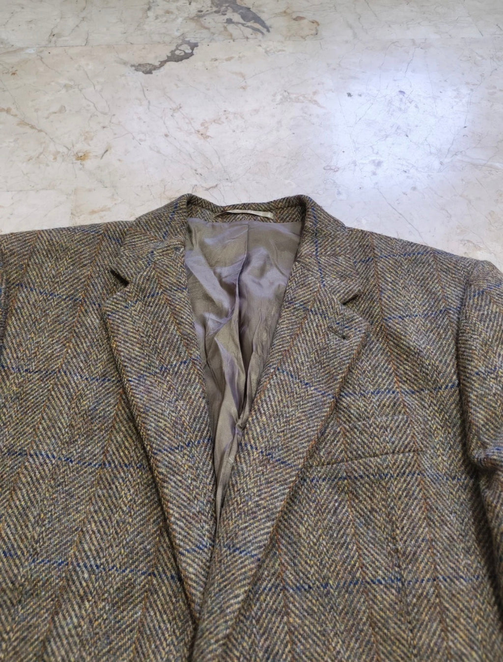 Vintage Harris Tweed handwoven pure wool Windowpane jacket blazer 42R
