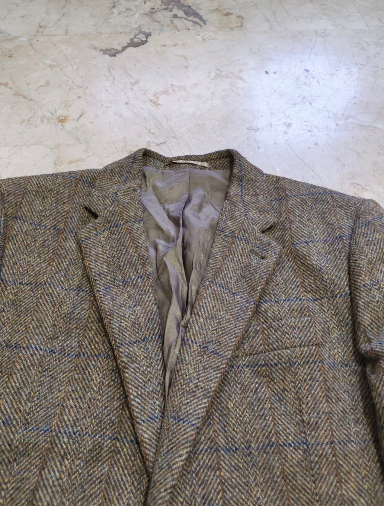 Vintage Harris Tweed handwoven pure wool Windowpane jacket blazer 42R
