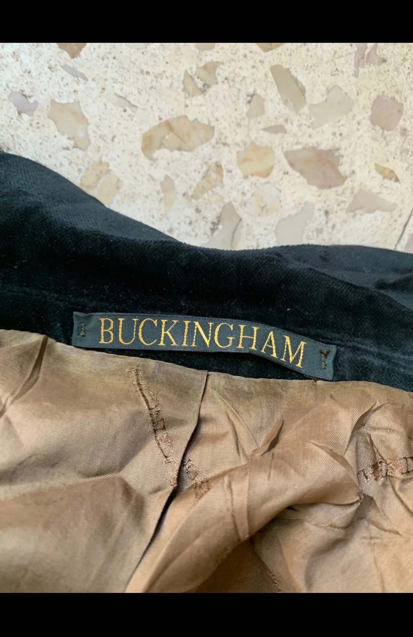 Classic Buckingham pure wool tartan plaid velvet collar jacket blazer 38 S 8