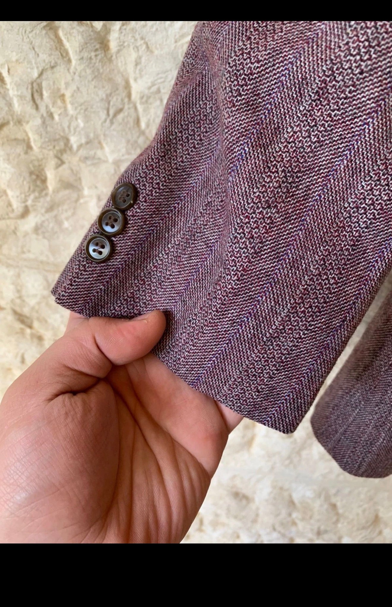 1970s Vintage pure wool herringbone classic unique suit jacket blazer 40R