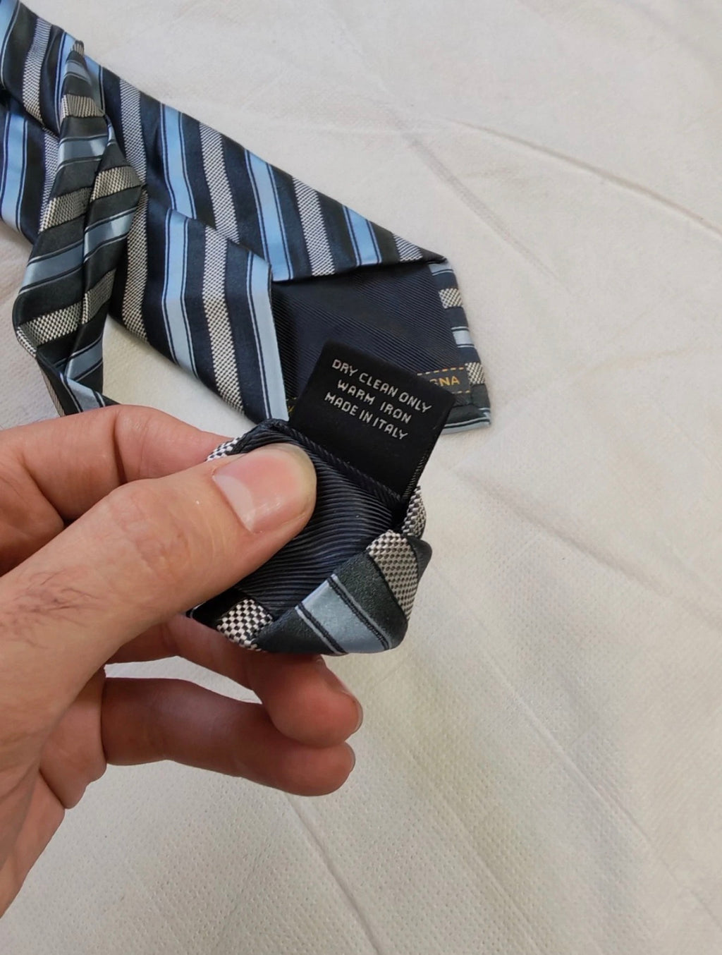 Vintage Ermenegildo Zegna classic 100% all silk fancy Awning neck tie
