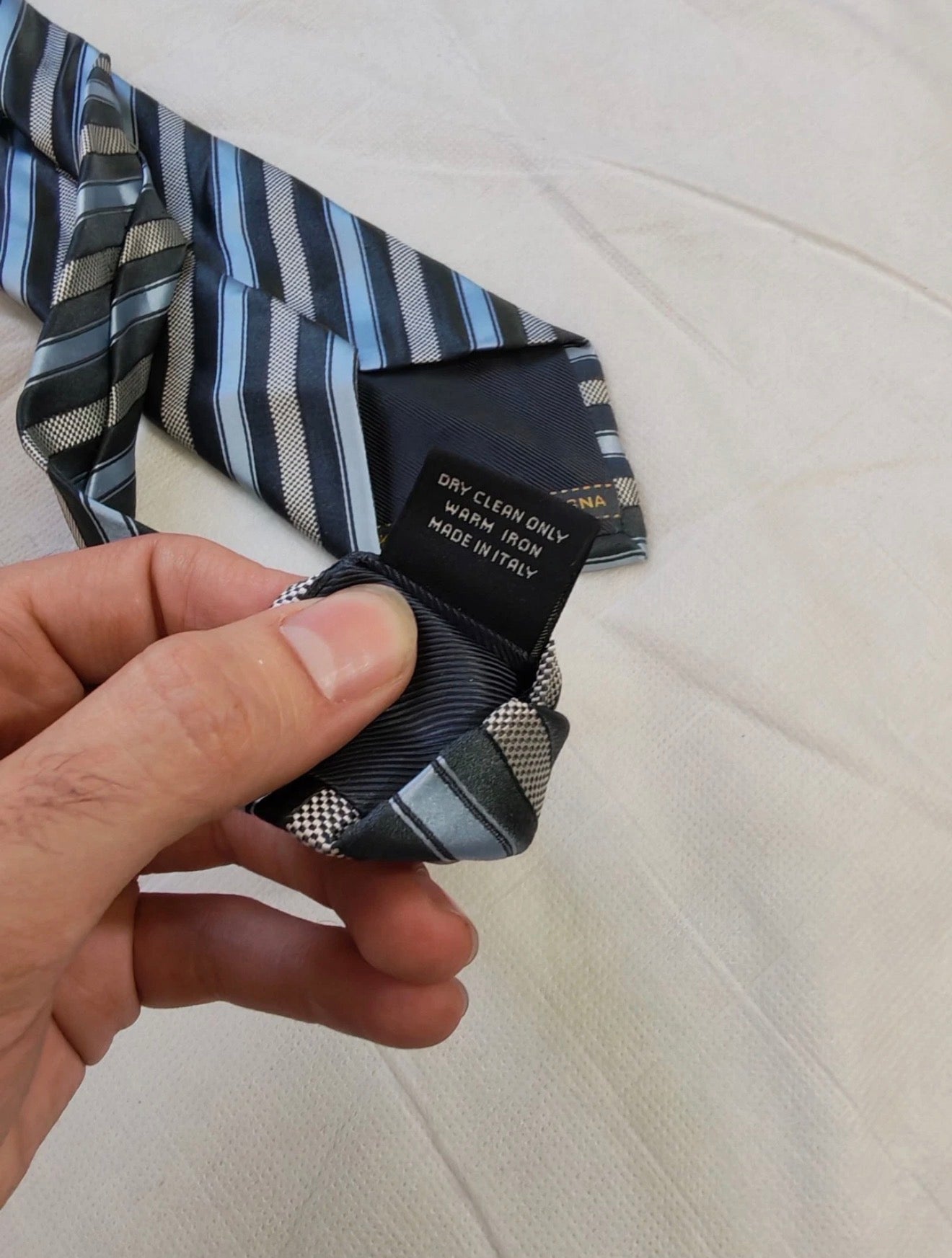 Vintage Ermenegildo Zegna classic 100% all silk fancy Awning neck tie