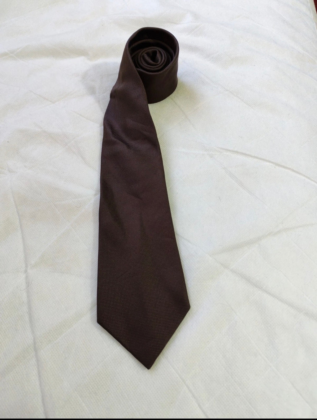 Vintage Ermenegildo Zegna classic 100% all silk Retro luxury brown neck tie
