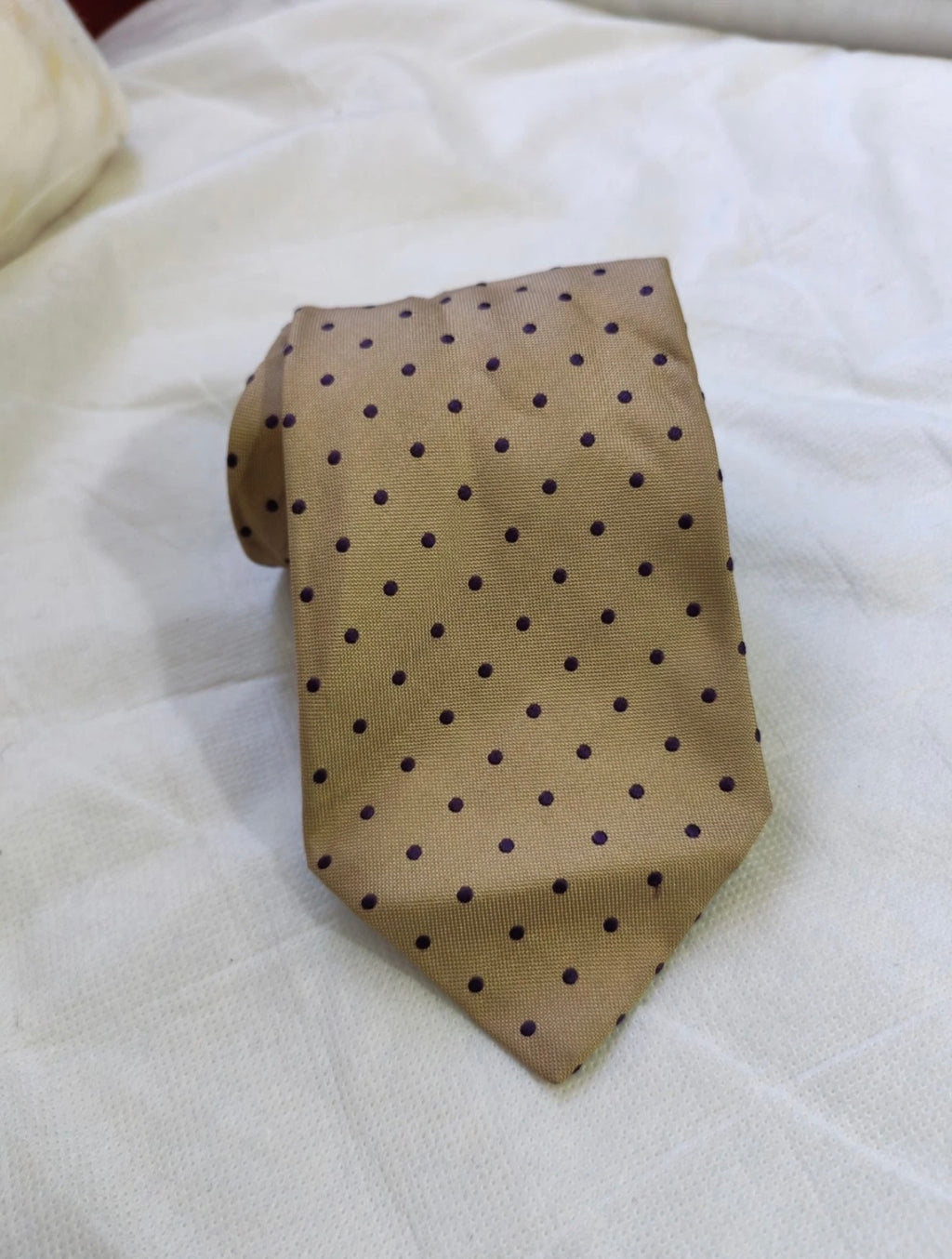 Vintage Kenzo homme classic 100% all silk luxury brown polkadots neck tie