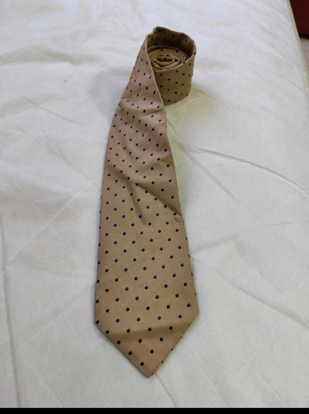 Vintage Kenzo homme classic 100% all silk luxury brown polkadots neck tie