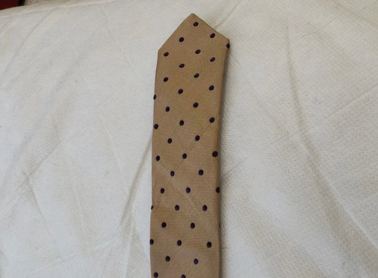 Vintage Kenzo homme classic 100% all silk luxury brown polkadots neck tie