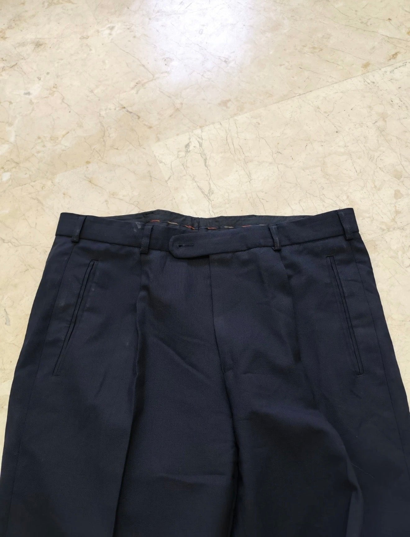 Classic vintage superfine wool 3 piece 3 button navy suit 38R