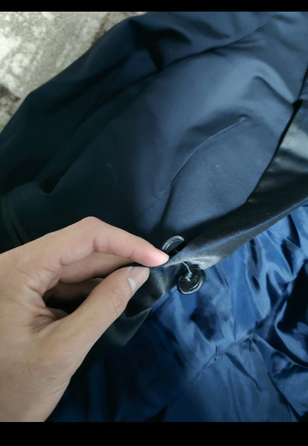 Vintage handtailored Superfine pure wool navy Night Tuxedo jacket blazer 36R 36L