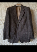 Vintage pure wool handwoven Tweed herringbone brown hunting jacket blazer 38R