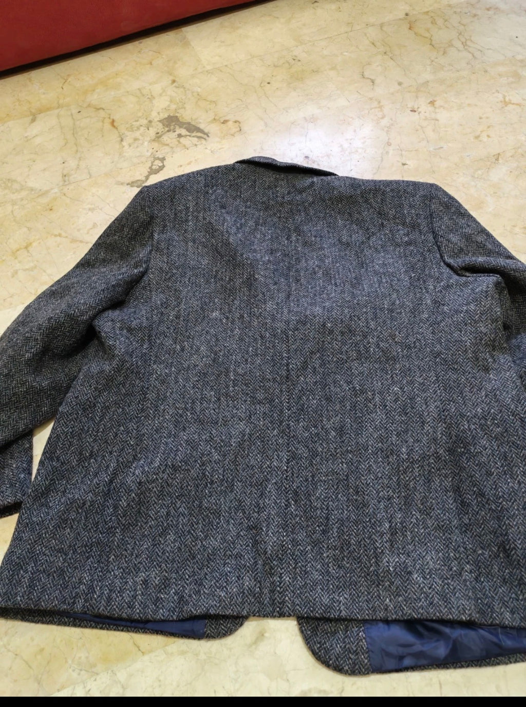 Vintage Harris Tweed handwoven pure wool charcoal hunting jacket blazer 48L XL