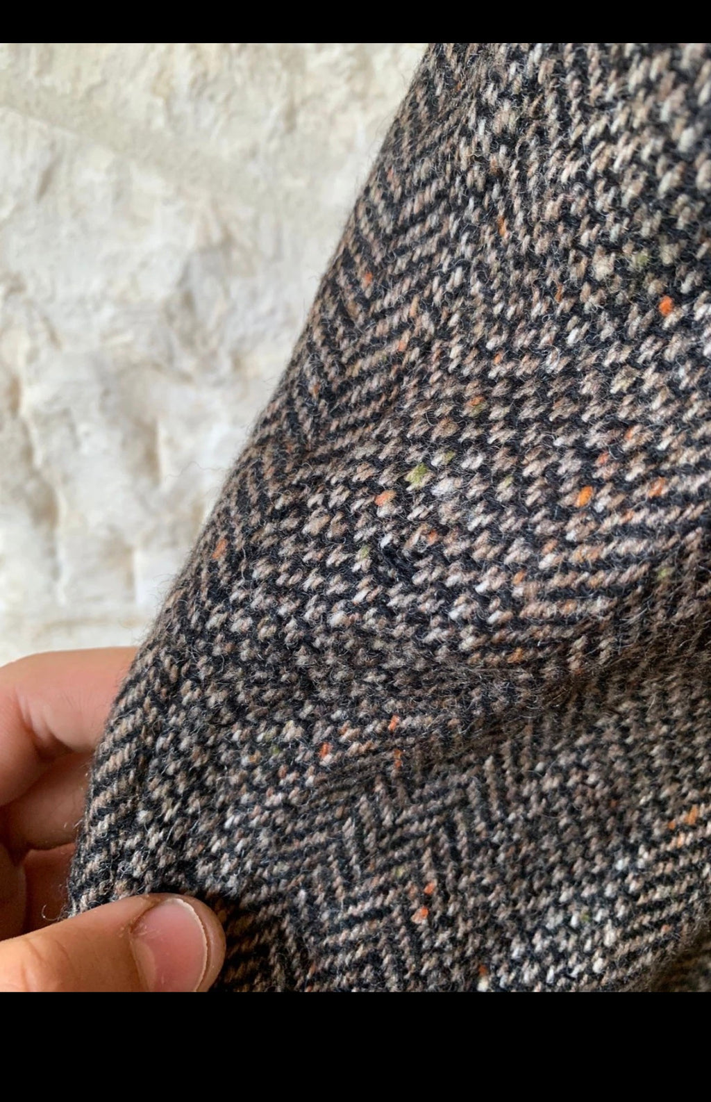 Vintage pure wool handwoven Tweed herringbone brown hunting jacket blazer 38R