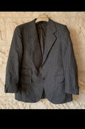 1970s vintage pure wool classic chalk stripe charcoal suit jacket blazer 40R 40S
