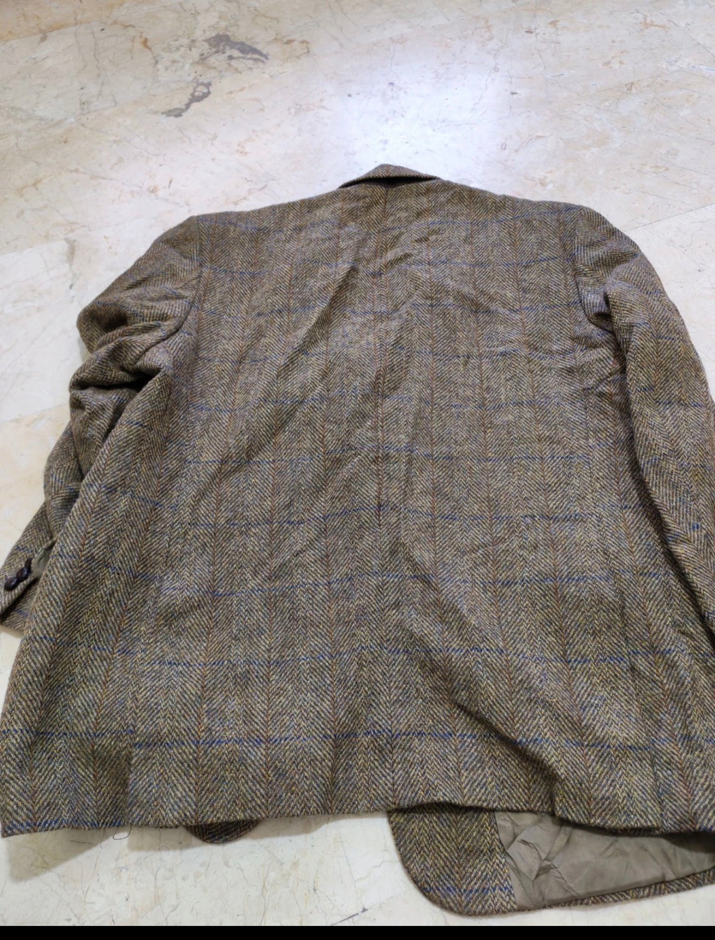 Vintage Harris Tweed handwoven pure wool Windowpane jacket blazer 48R 48L XL
