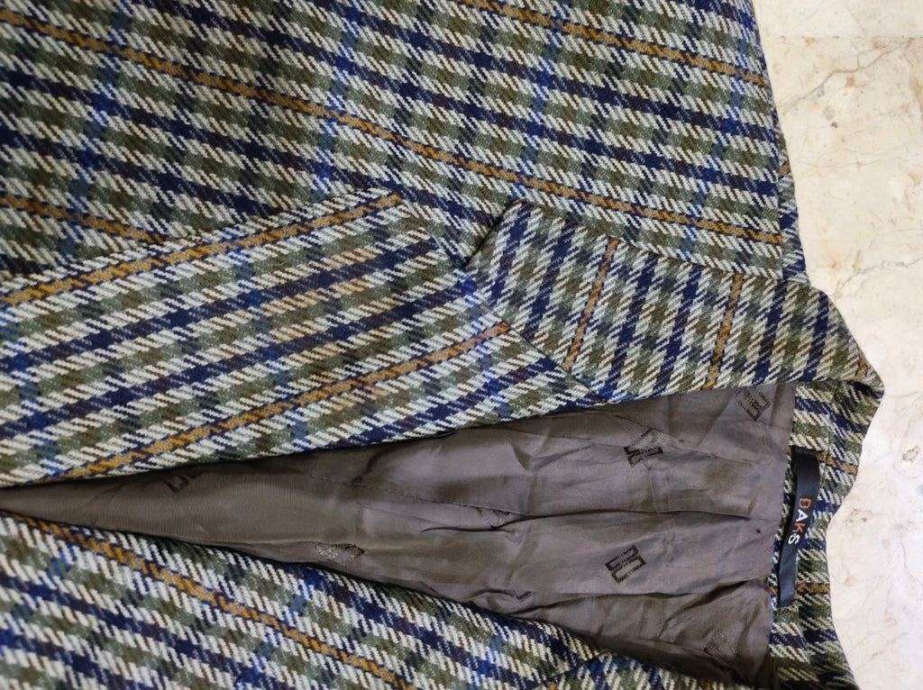 Vintage Daks DD London 100% pure wool plaid classic hunting jacket blazer 44R