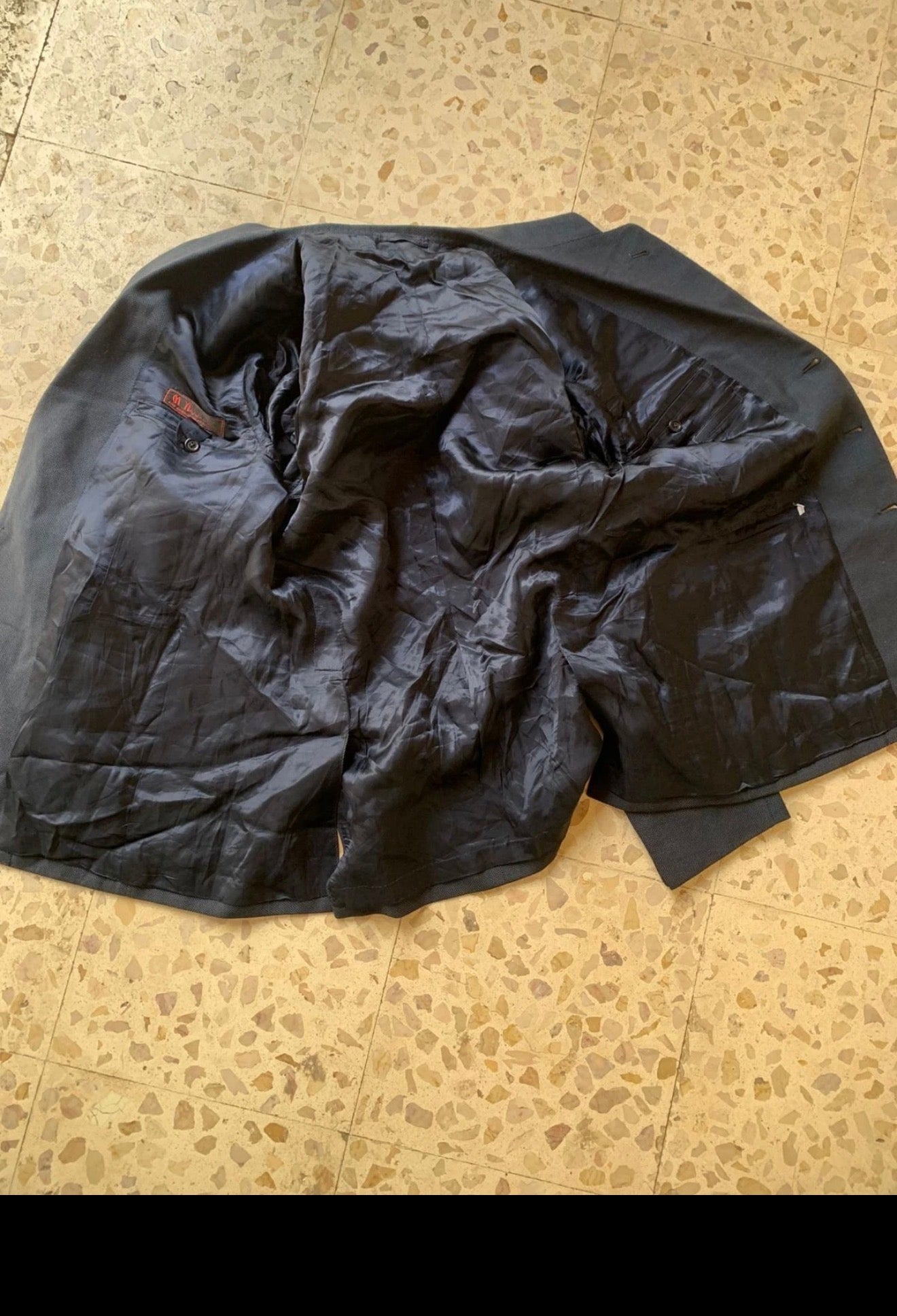1970s Vintage handtailored pure wool classic birdseye navy jacket blazer 40R 40S