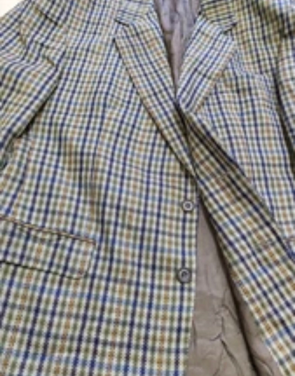 Vintage Daks DD London 100% pure wool plaid classic hunting jacket blazer 44R