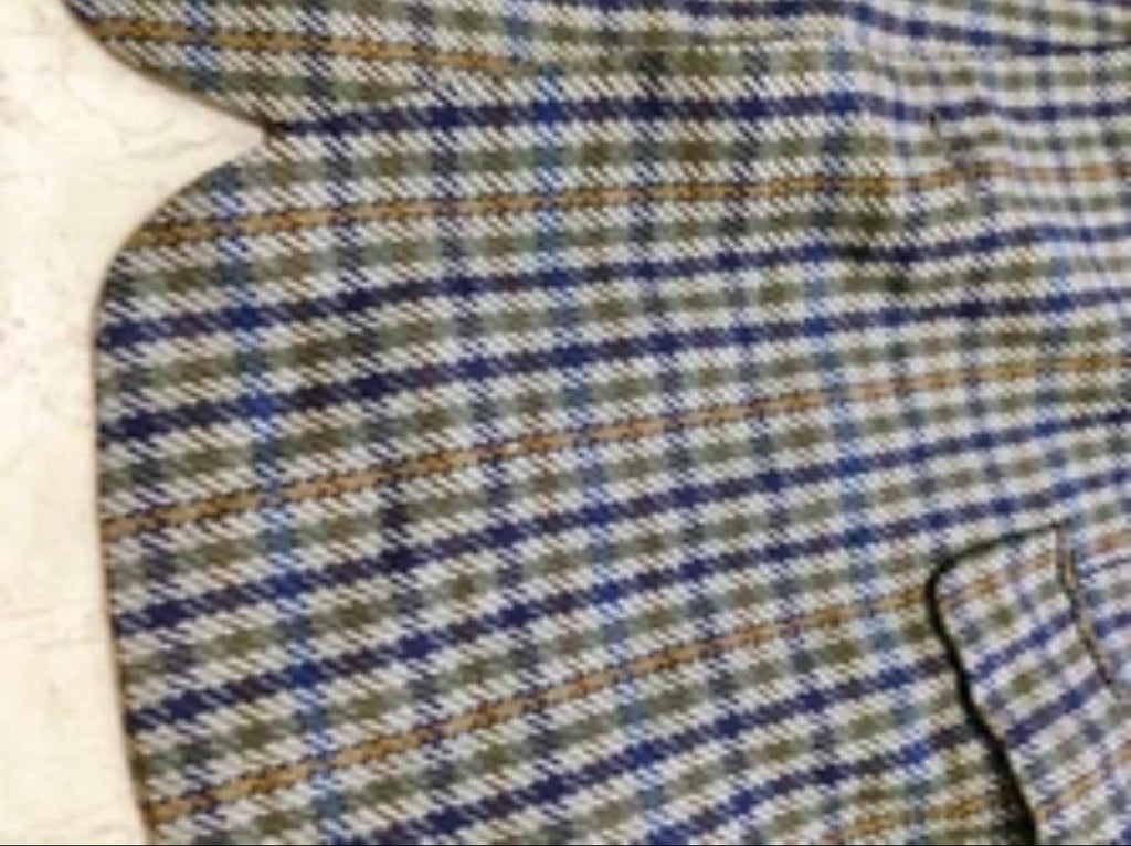 Vintage Daks DD London 100% pure wool plaid classic hunting jacket blazer 44R