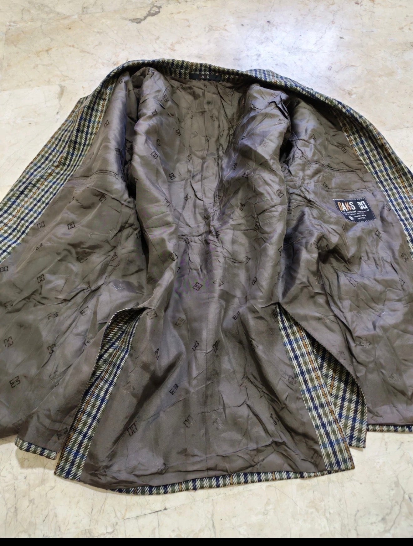 Vintage Daks DD London 100% pure wool plaid classic hunting jacket blazer 44R