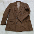 Vintage cashmere wool double breasted classic gangster brown jacket blazer 40R