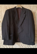 1970s vintage all worsted wool classic striped suit jacket blazer 44R 44S
