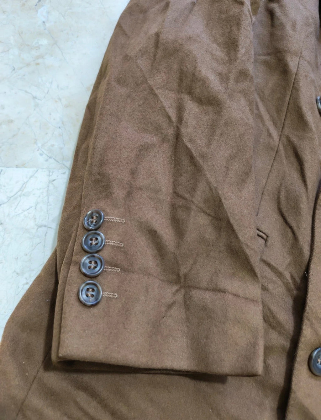 Vintage cashmere wool double breasted classic gangster brown jacket blazer 40R
