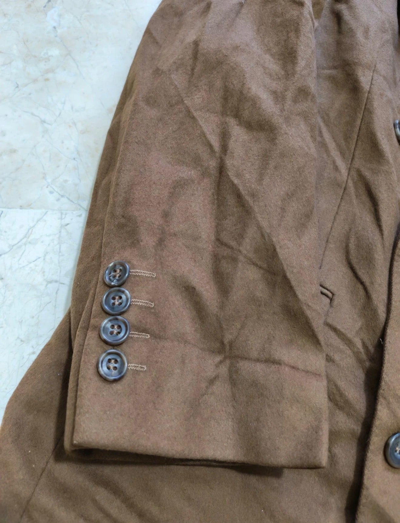 Vintage cashmere wool double breasted classic gangster brown jacket blazer 40R