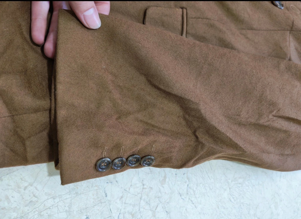 Vintage cashmere wool double breasted classic gangster brown jacket blazer 40R