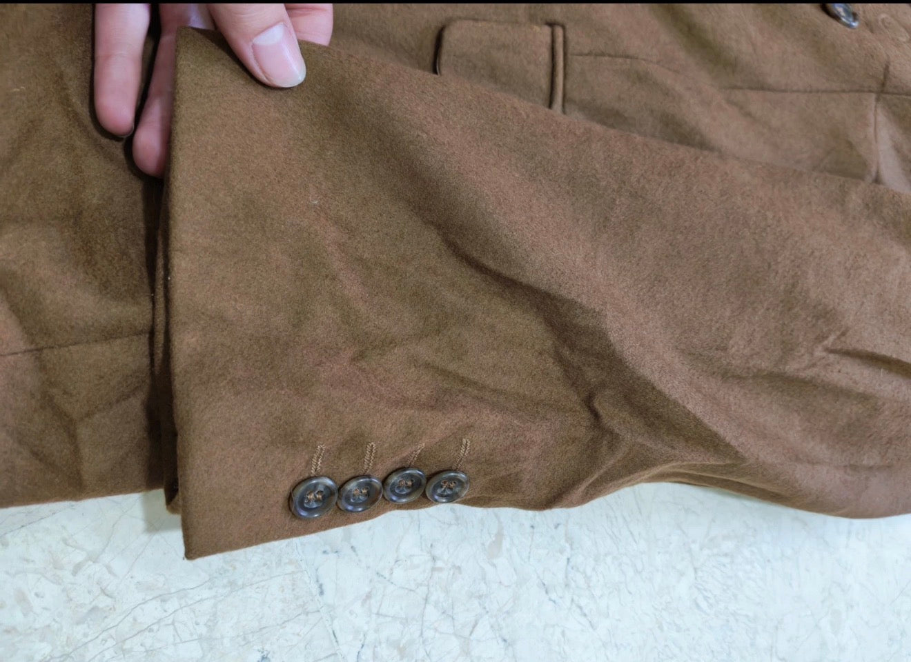 Vintage cashmere wool double breasted classic gangster brown jacket blazer 40R
