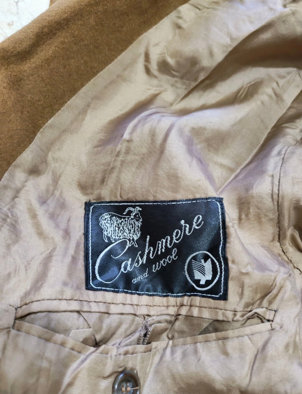 Vintage cashmere wool double breasted classic gangster brown jacket blazer 40R