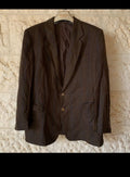 Vintage 100% pure cashmere Windowpane brown classic jacket blazer 44R