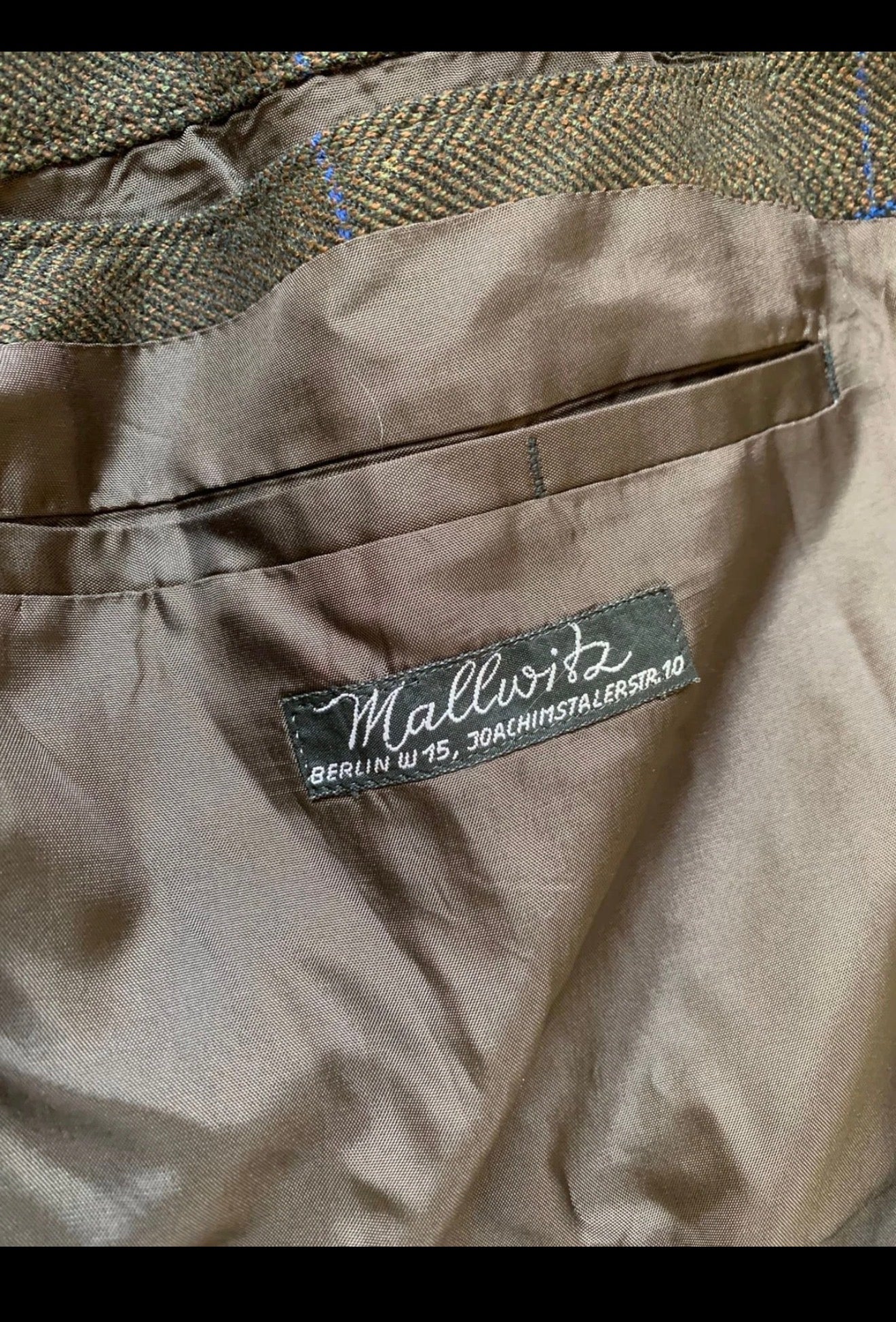 Vintage 100% pure cashmere Windowpane brown classic jacket blazer 44R