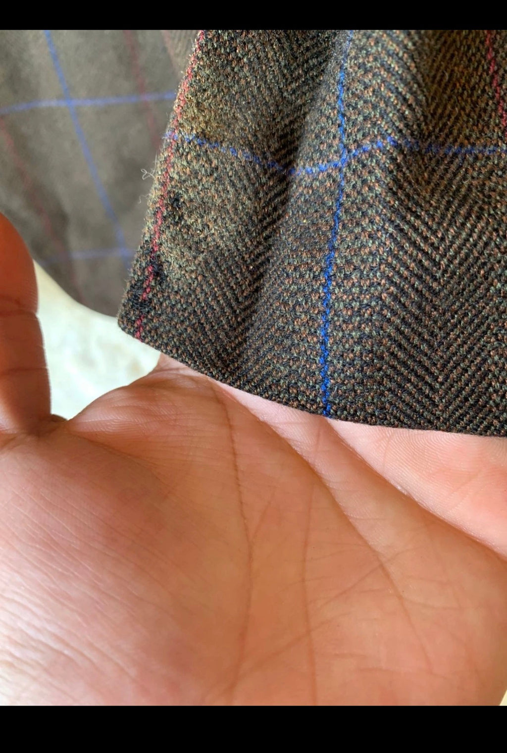 Vintage 100% pure cashmere Windowpane brown classic jacket blazer 44R