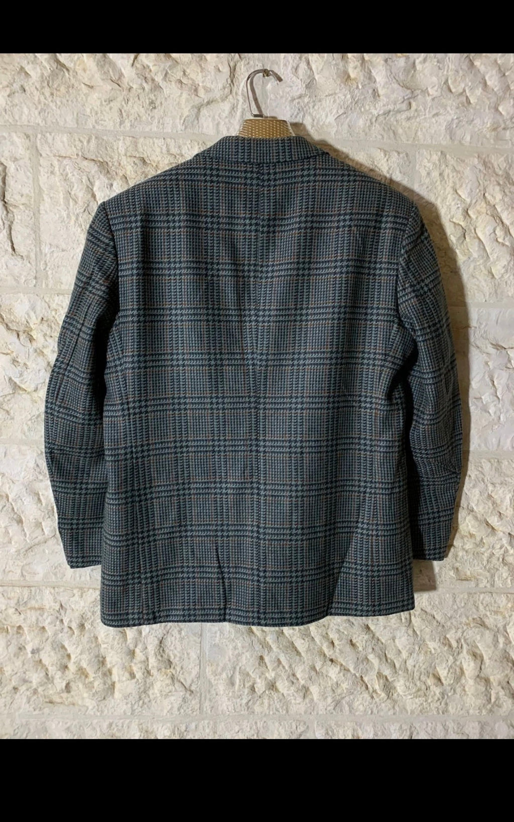 Vintage Walbusch Wool Cashmere classic glen check jacket blazer 42R