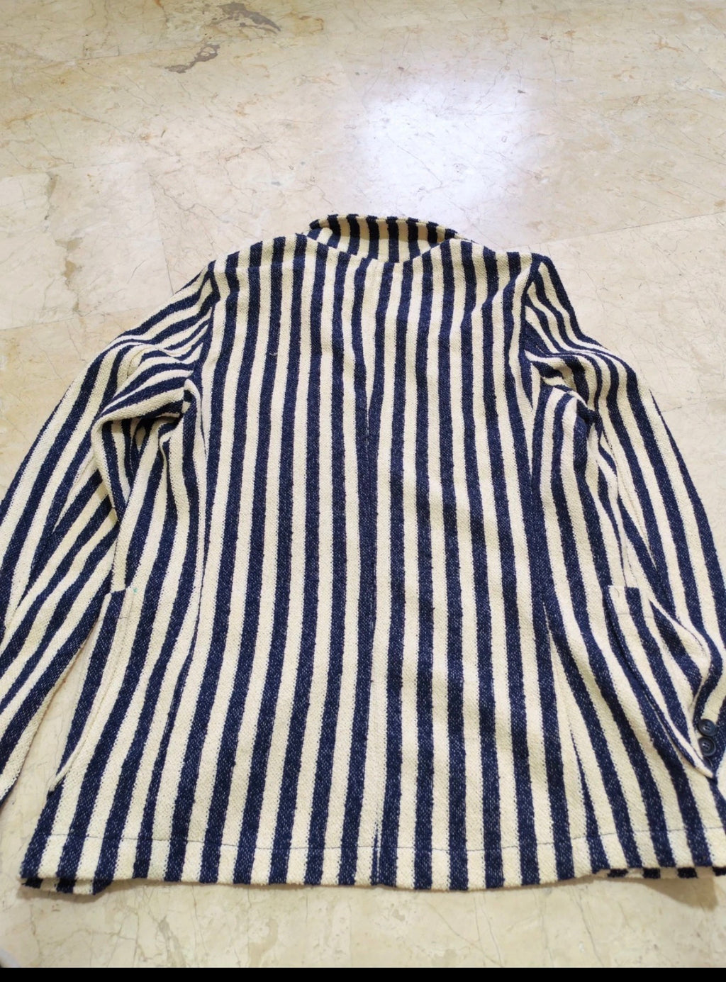 Classic We beige navy rowing cotton blend unique jacket blazer 34R 34L