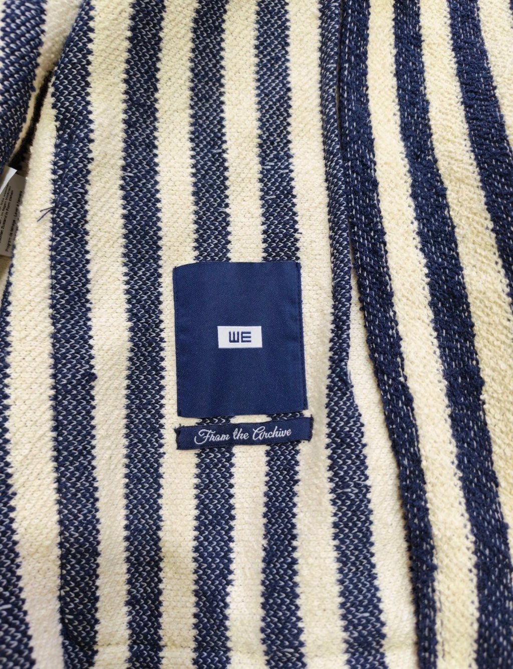 Classic We beige navy rowing cotton blend unique jacket blazer 34R 34L