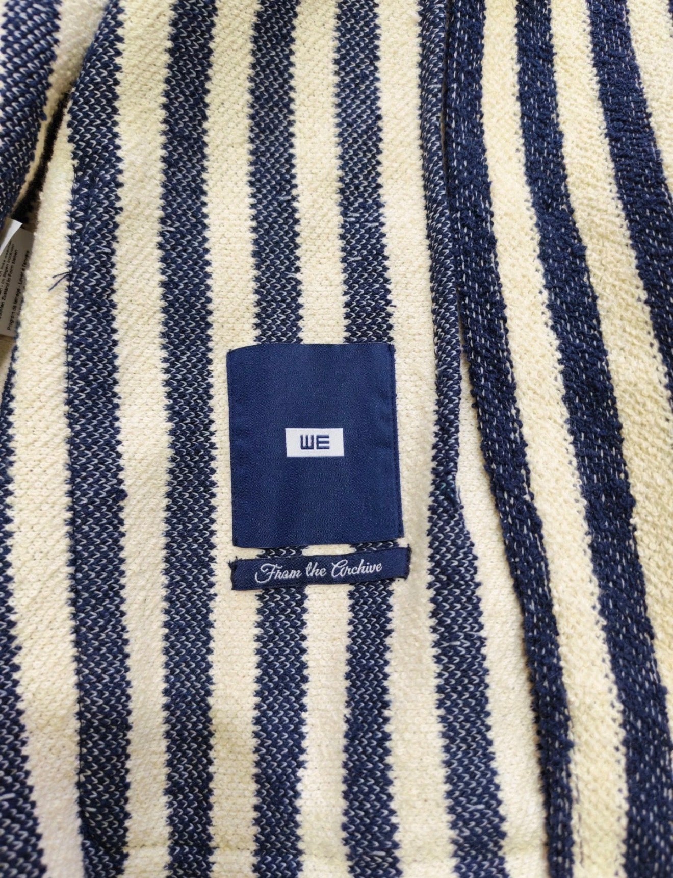 Classic We beige navy rowing cotton blend unique jacket blazer 34R 34L
