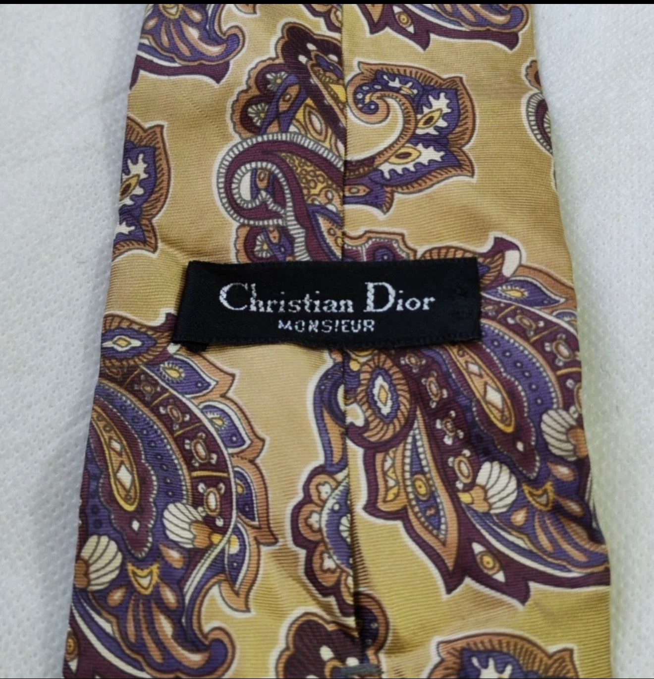 Vintage Christian Dior Monsieur 100% all silk luxury paisley floral neck tie