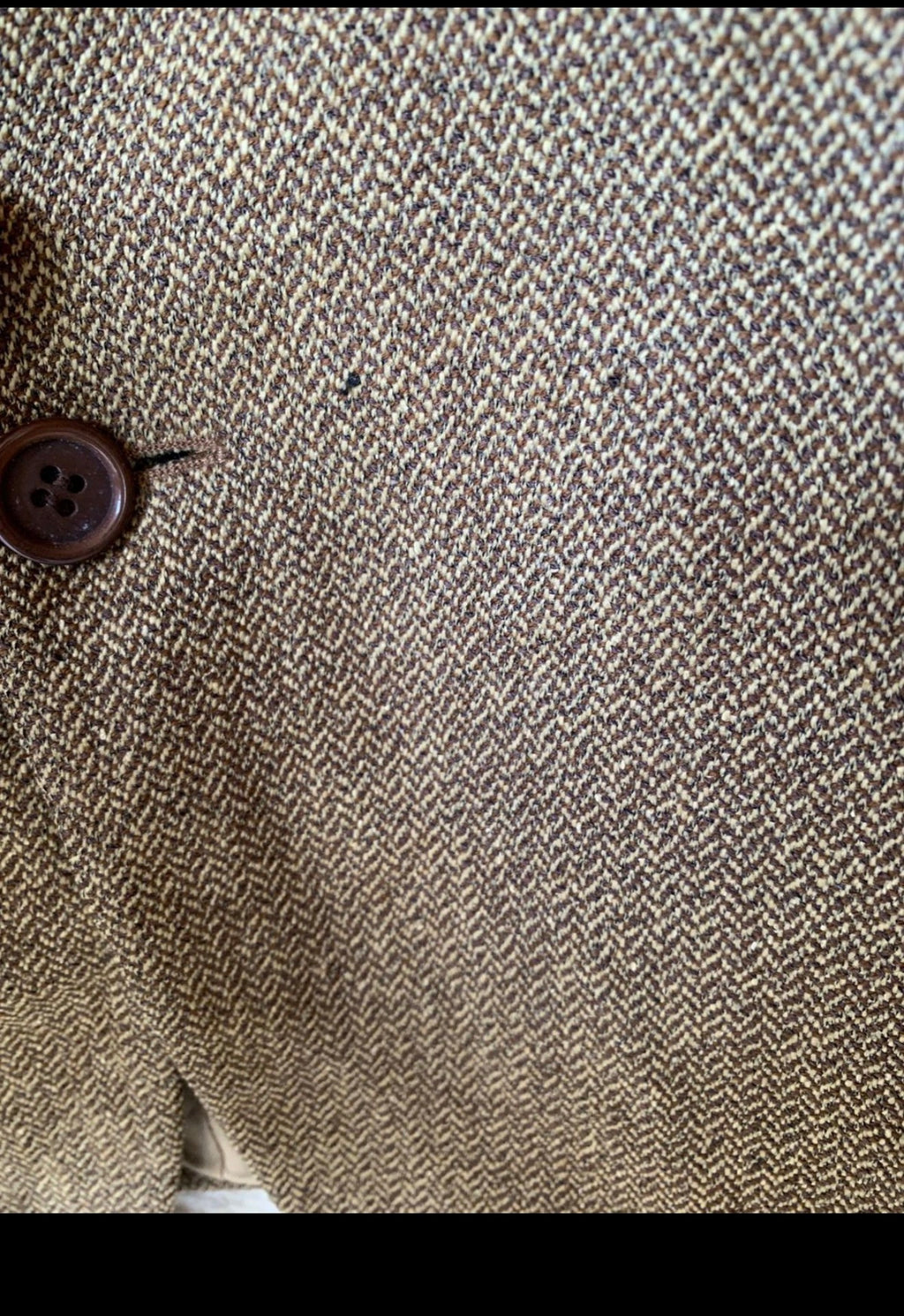 Vintage Classic Massimo Dutti wool silk brown herringbone jacket blazer 44R