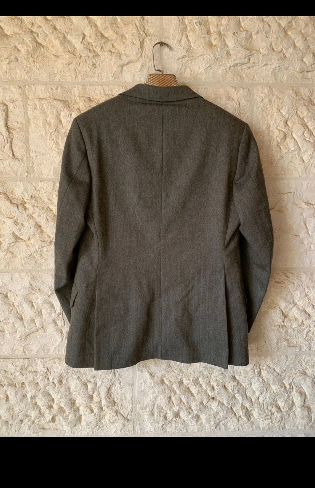 1970s Vintage all worsted wool herringbone greenish jacket blazer 38S