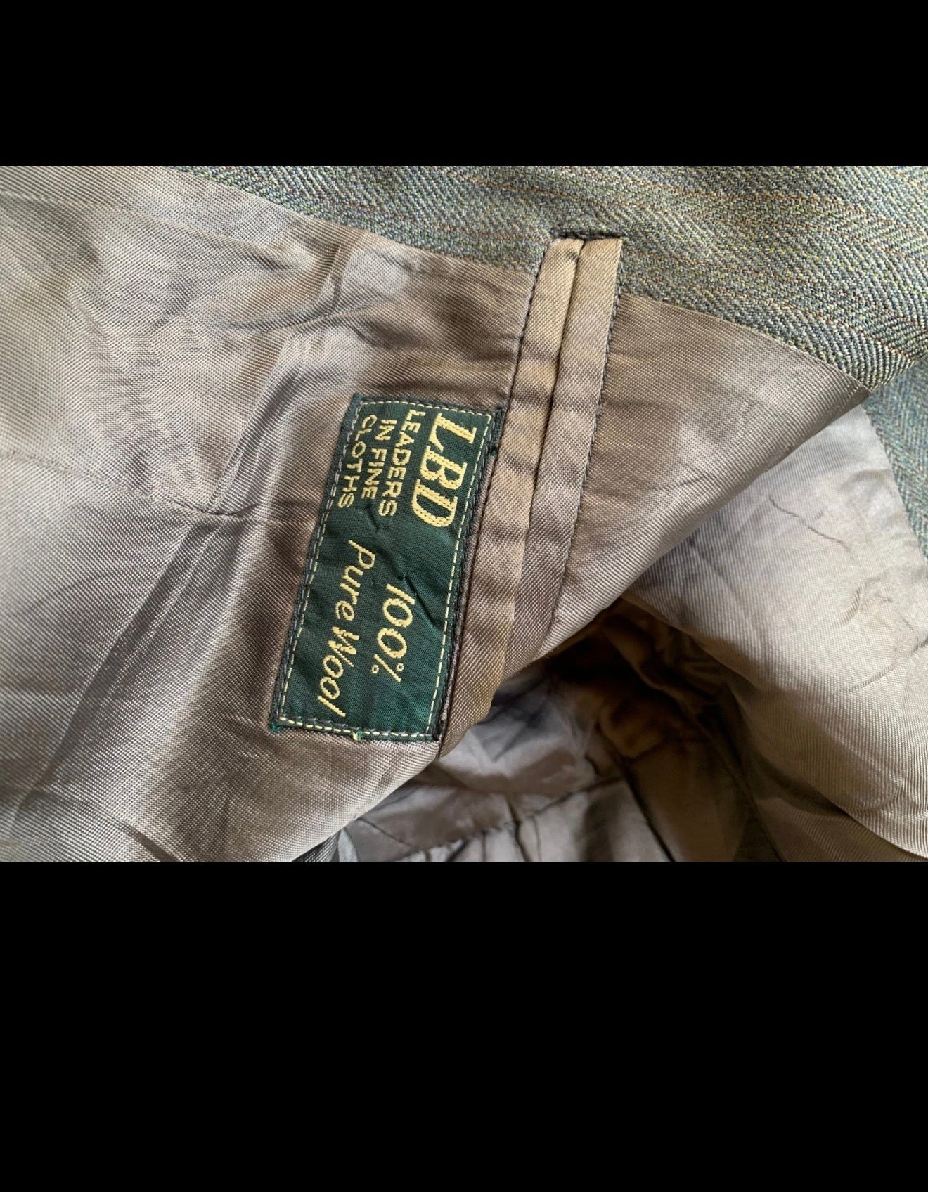 1970s Vintage all worsted wool herringbone greenish jacket blazer 38S