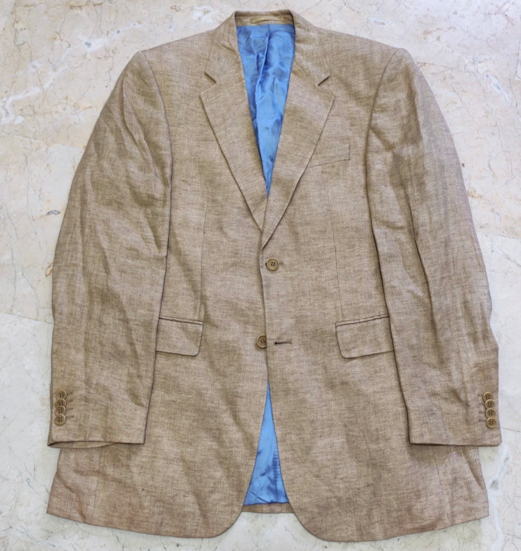 Vintage belzoni 100% pure Linen Classic beige summer jacket blazer 40L